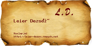 Leier Dezső névjegykártya