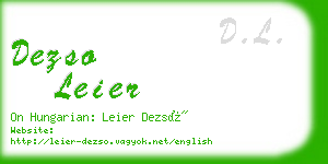 dezso leier business card